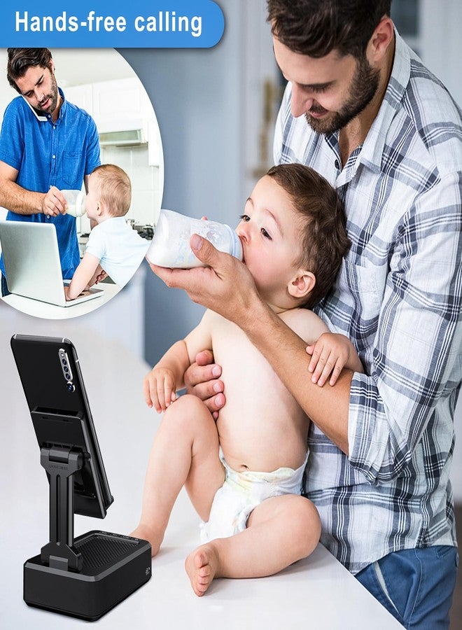 مكبر صوت لاسلكي بتقنية البلوتوث مع حامل للهاتف - صوت عالي الدقة، مقاوم للانزلاق، هدية مثالية للرجال والنساء | متوافق مع جميع الهواتف الذكية (للمنزل/المكتب/الخارج) - Image 3