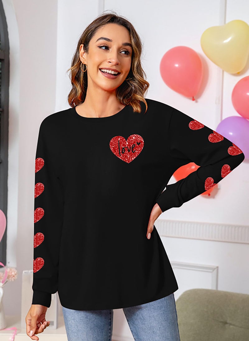 CAZYCHILD Valentines Day Shirt for Women: Love Heart Graphic Long Sleeve Valentine Pullover Tops Casual Valentines Gifts - Image 4