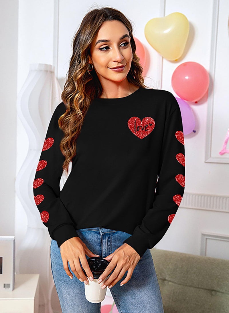 CAZYCHILD Valentines Day Shirt for Women: Love Heart Graphic Long Sleeve Valentine Pullover Tops Casual Valentines Gifts - Image 2