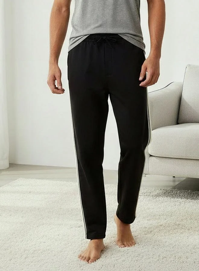 Splash FAV Men Straight-Leg Knit Pants with Tape Detail