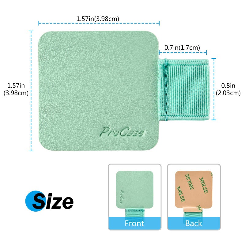 ProCase (5 Pack Pen Loop Holder for Notebooks Journals Planners Tablet Case, Self Adhesive Leather Pencil Holder with Elastic Loop for Pens, Apple Pencil, Stylus Pen -Pink/Purple/Mint - Image 5