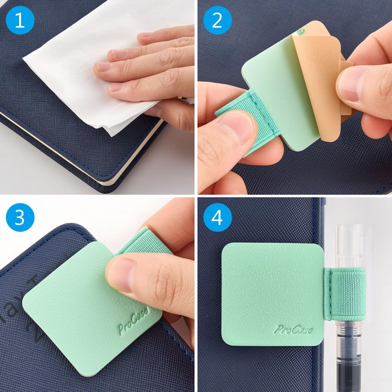 ProCase (5 Pack Pen Loop Holder for Notebooks Journals Planners Tablet Case, Self Adhesive Leather Pencil Holder with Elastic Loop for Pens, Apple Pencil, Stylus Pen -Pink/Purple/Mint - Image 2