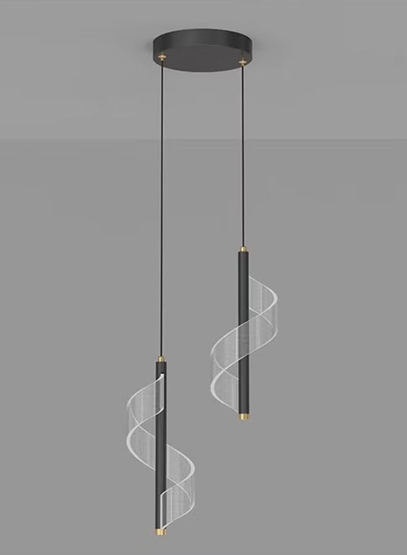 EzzySo Nordic LED Pendant Lights Chandeliers with Three-color light change Indoor Ceiling Lamp Hanging Lighting for Home Bedside Living Room Decoration Dining Tables Aisle Black Modern Light - Image 2