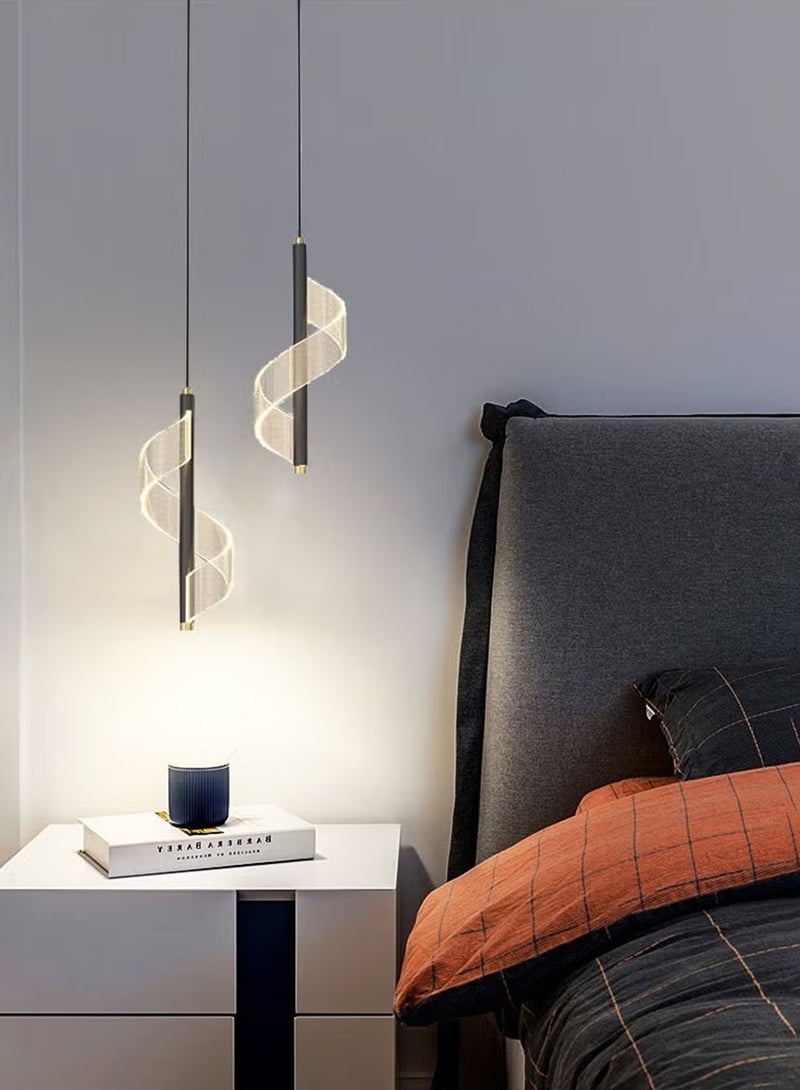 EzzySo Nordic LED Pendant Lights Chandeliers with Three-color light change Indoor Ceiling Lamp Hanging Lighting for Home Bedside Living Room Decoration Dining Tables Aisle Black Modern Light - Image 5