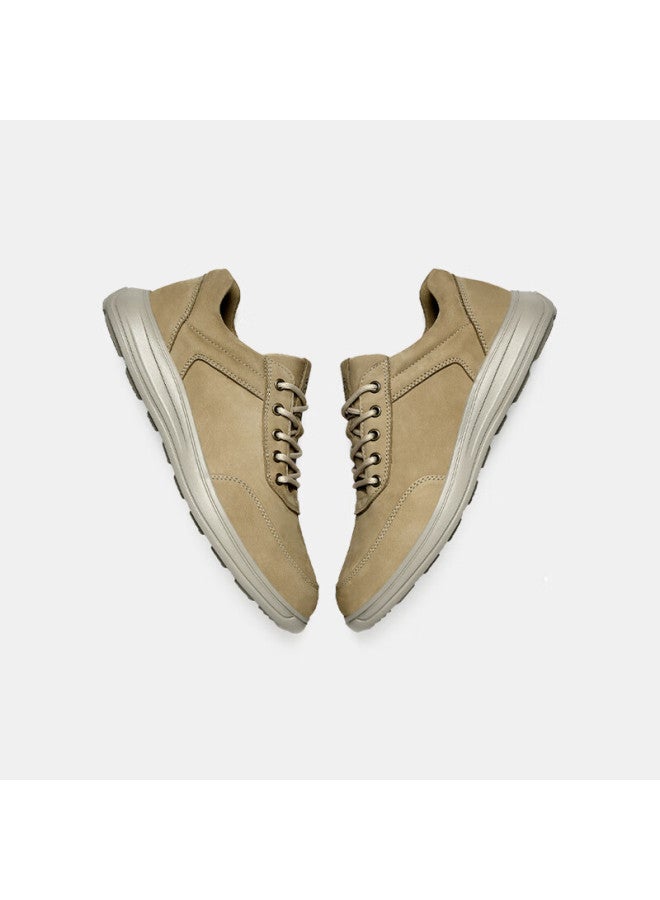 Mellen Cushioning Lightweight Durable Casual Sneakers British Style Versatile Genuine Leather Shoes Ms767573 Tan Size 43 - Image 2
