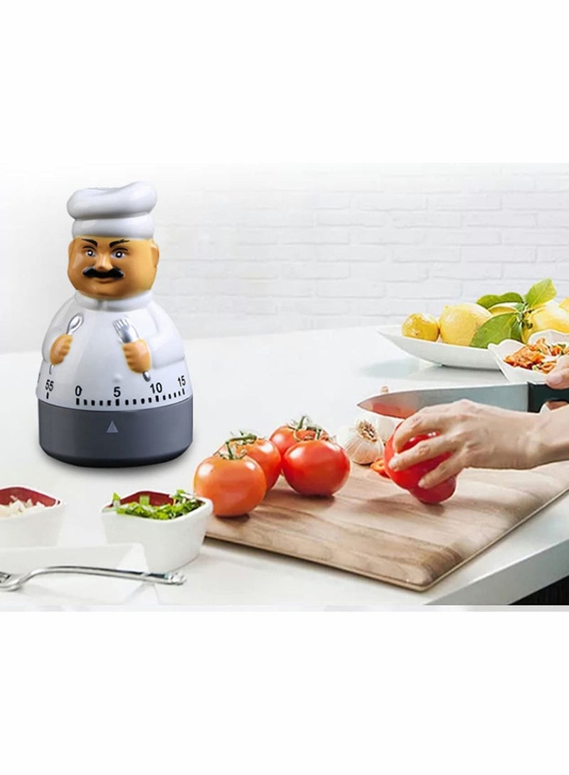 Timers 55 Minutes Mechanical Timers Kitchen Cooking Timer Clock Loud Alarm Counters Manual Timer (Chef) - Image 4