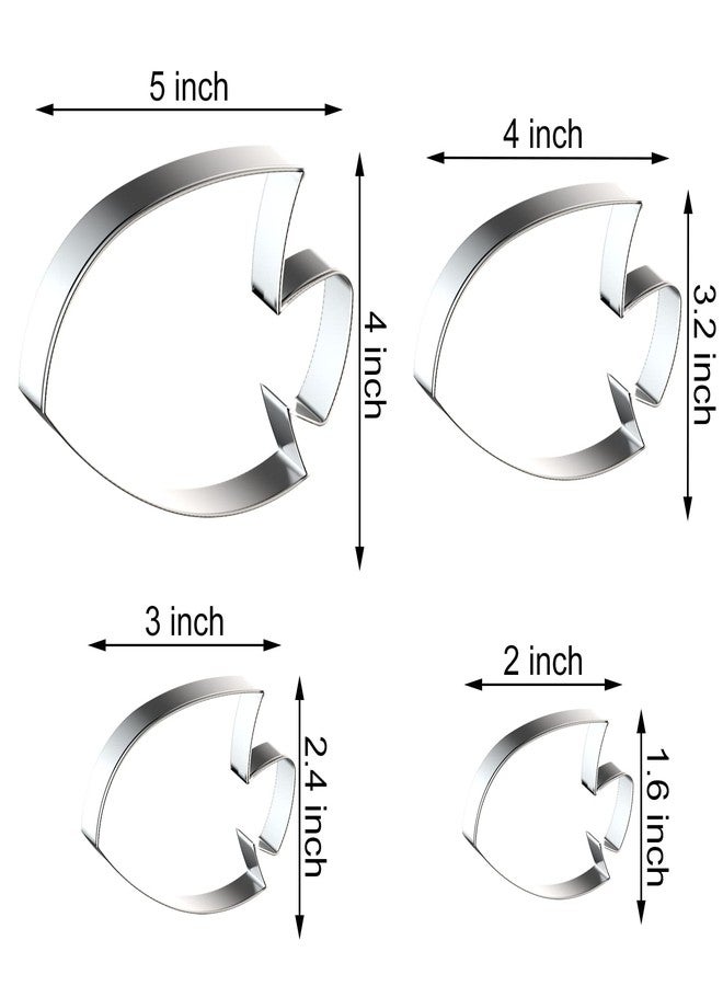 QAAQS Fish Cookie Cutter Set Assorted Sizes - 5", 4", 3", 2" - 4 Piece - Stainless Steel - Image 2