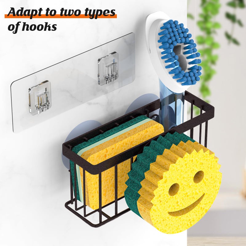 MURLONG Sponge Holder Smiley Face,Sink Caddy,Sink Organizer with 2 Suction Cups/1 Adhesive Strips,Designed for Sponge,Soap,Dish Brush,Scrubber - Bronze - Image 3