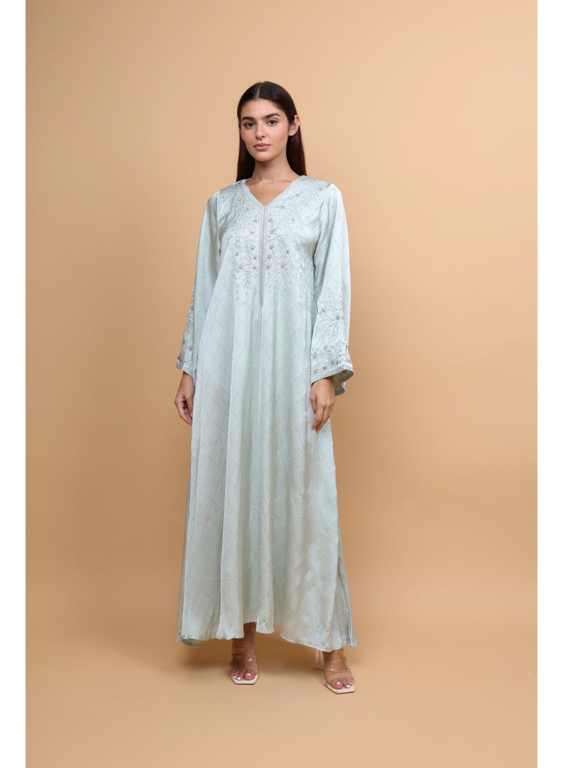 اكسا جلابيات مطرزة أنيقة بالكريستال والخرز - Image 5