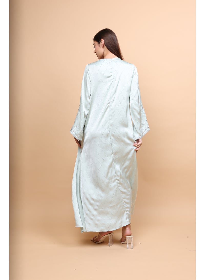 اكسا جلابيات مطرزة أنيقة بالكريستال والخرز - Image 4