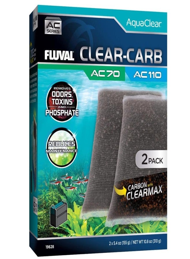 Fluval - Clear for AC70/AC110 Power Filter, 10.8 oz / 310 g, 2-Pack - Improves Fish Health, for Use in Freshwater & Saltwater Aquariums - Image 1
