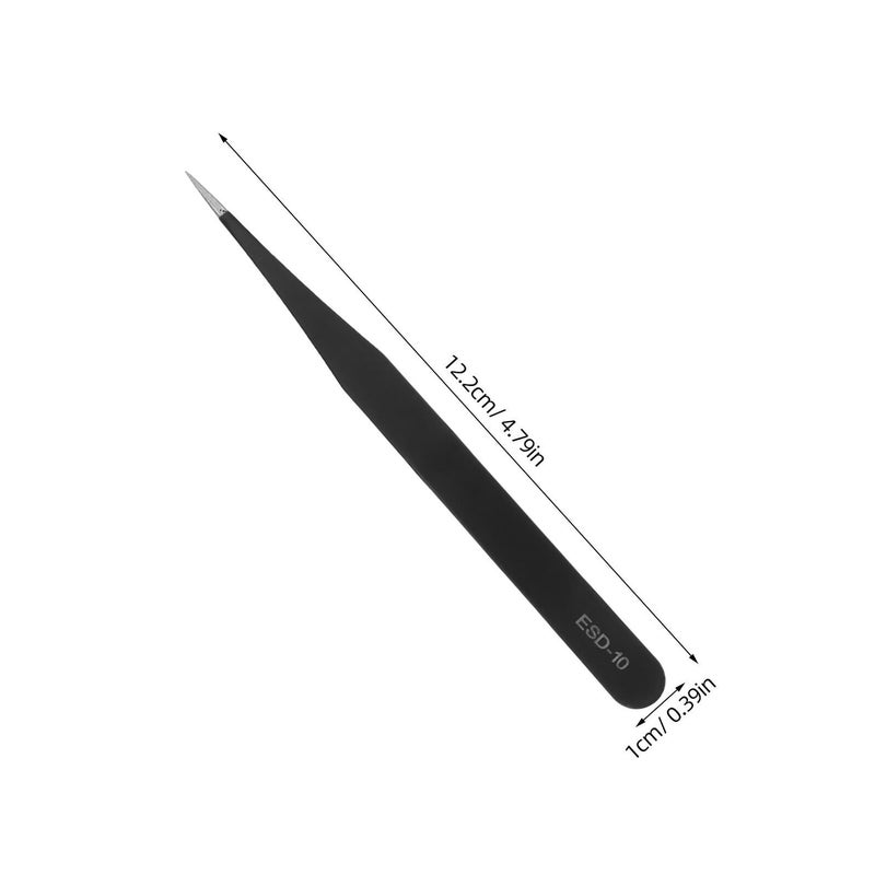 Stainless Steel Precision Tweezers Set Curved and Straight for Electronics Jewelry Making - Image 3