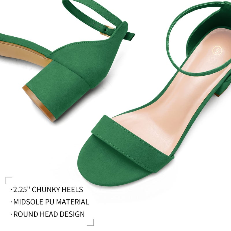 mysoft Women's Chunky Low Heels Open Toe Block Heeled Dress Ankle Strap Pump Wedding Sandals - Image 4
