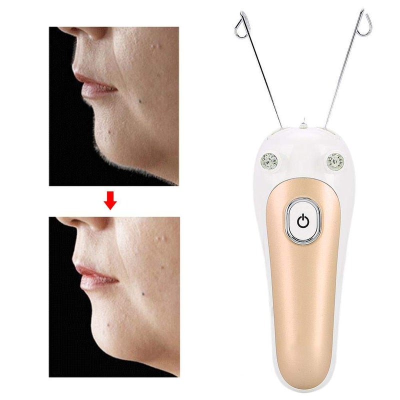 كلاراكو نظام إزالة الشعر، جهاز إزالة الشعر بخيط قطني، جهاز إزالة الشعر بالخيط USB، جهاز إزالة الشعر بالخيط، جهاز إزالة الشعر بالخيط، جهاز إزالة الشعر بالخيط للاستخدام على الوجه والذراعين والساقين (ذهبي) - Image 3