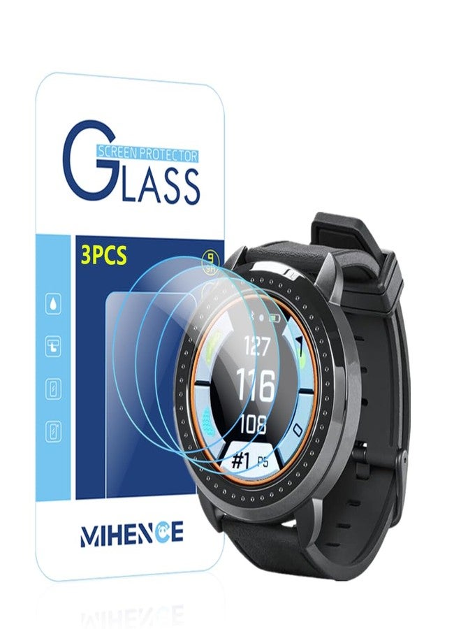 MIHENCE Compatible for Bushnell ION Elite Watch Screen Protector, 9H Anti-Scratch Tempered Glass Protective Film for iON Elite Black Golf GPS Watch [ 3PCS ] - Image 1