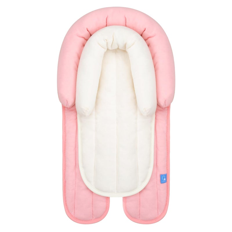 COOLBEBE Upgraded 2in1 Babybody Supports for Newborn Infant Extra Soft Breathable Car Seat Insert Cushion Pad Perfect for Carseat Stroller Swing Bouncer Pink