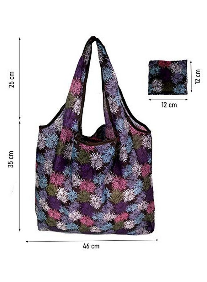 Elios Designer Pattern Reusable and Foldable Shopping Bag/Tote Hand Bag/Travel Bag/Grocery Bag | Heavy Duty, Eco Friendly | Compact, Lightweight and Convenient (Pack of 3 (A)) - Image 3