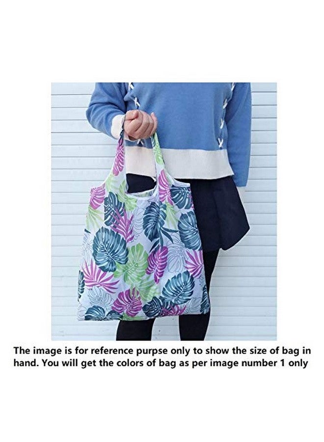 Elios Designer Pattern Reusable and Foldable Shopping Bag/Tote Hand Bag/Travel Bag/Grocery Bag | Heavy Duty, Eco Friendly | Compact, Lightweight and Convenient (Pack of 3 (A)) - Image 4