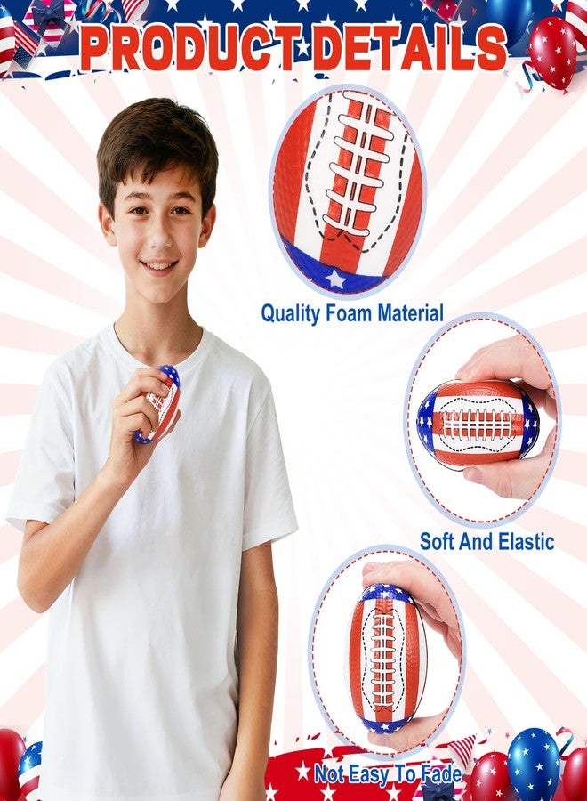 Bensbl 50 Pack Mini Football Stress Balls - American Flag Themed Foam Balls for Stress Relief, Anxiety & Hand Therapy - 3.4 x 2.1 Inches Bulk Gifts for Super Bowl, 4th of July, Valentines & Birthdays - Image 4