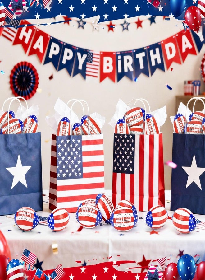 Bensbl 50 Pack Mini Football Stress Balls - American Flag Themed Foam Balls for Stress Relief, Anxiety & Hand Therapy - 3.4 x 2.1 Inches Bulk Gifts for Super Bowl, 4th of July, Valentines & Birthdays - Image 2