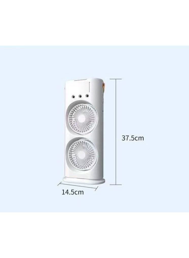 Dual-head desktop fan with mist and humidification function and remote control | Three independent speed settings, 7-color ambient lighting, and aromatherapy support | A perfect desktop cooling fan for home and office use - Image 4