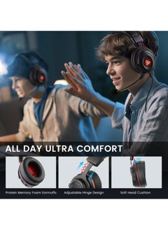 EKSA EKSA E900 Pro USB Gaming Headset-Xbox One Headset with 7.1 Surround Sound, PS4/PS5 Headset Noise Cancelling Headset with Mic&LED Light, Compatible with PC, PS4, PS5, Xbox One Controller, Nintendo Switch  - Image 3
