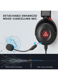 EKSA EKSA E900 Pro USB Gaming Headset-Xbox One Headset with 7.1 Surround Sound, PS4/PS5 Headset Noise Cancelling Headset with Mic&LED Light, Compatible with PC, PS4, PS5, Xbox One Controller, Nintendo Switch  - Image 5