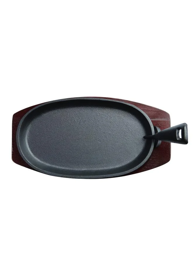 Kitchen master Oval Sizzler Tray Small with Holder, 24x14Cm