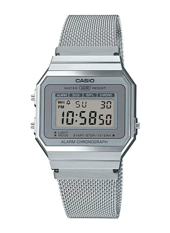 CASIO Vintage Series Stainless Steel Digital Wrist Watch A700WM-7ADF Silver - Image 1