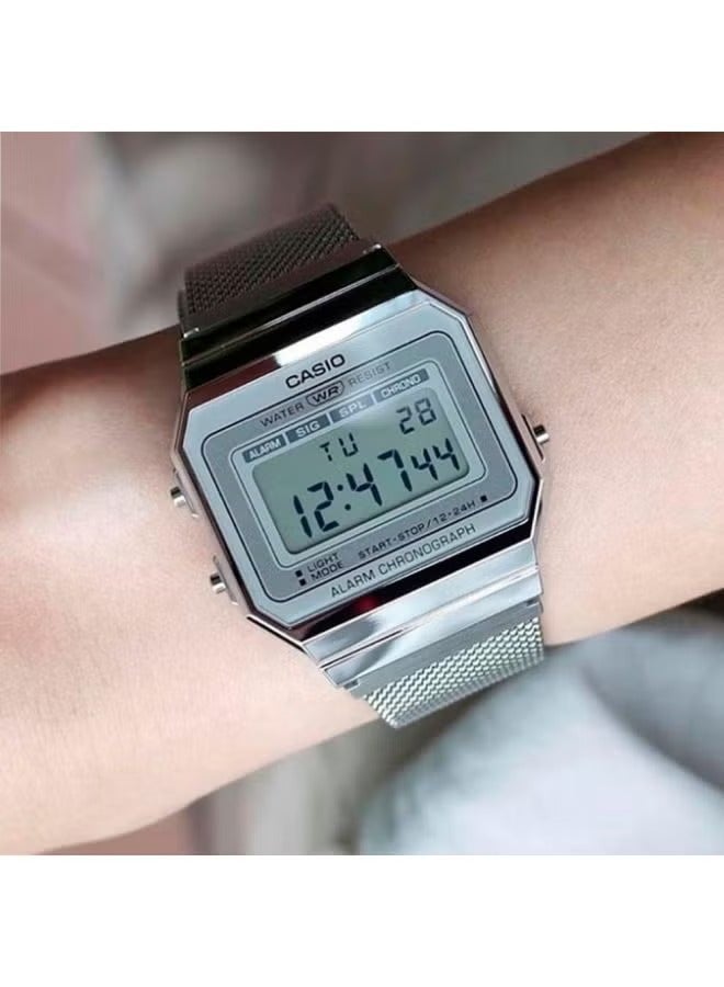CASIO Vintage Series Stainless Steel Digital Wrist Watch A700WM-7ADF Silver - Image 2