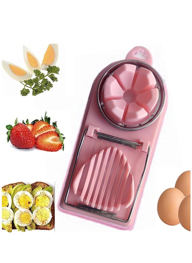 VIO Egg Slicers Egg Cutter Egg Piercer Boiled Egg Slicer Boiled Egg Cutter Kitchen Gadget Peach  - Image 1