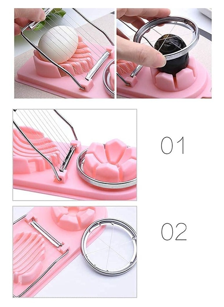 VIO Egg Slicers Egg Cutter Egg Piercer Boiled Egg Slicer Boiled Egg Cutter Kitchen Gadget Peach  - Image 2