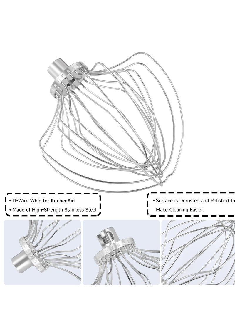 KASTWAVE - Wire Whip Attachment Suitable For Kit-chen-aid KN211WW Stand Mixer Fit 7 Quart Tilt-Head Lift Stand Mixer Whisk Attachment for Egg Heavy Cream Beater Whisk - Image 1