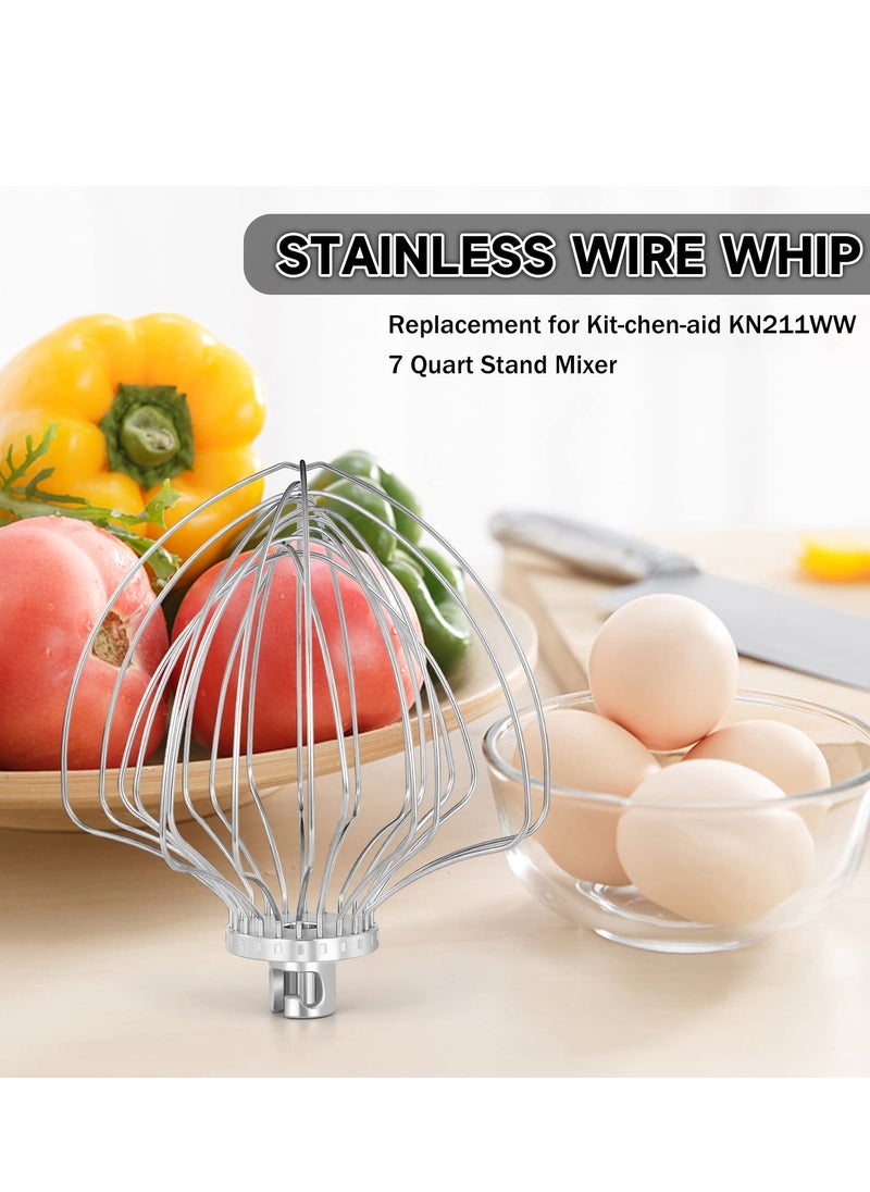 KASTWAVE - Wire Whip Attachment Suitable For Kit-chen-aid KN211WW Stand Mixer Fit 7 Quart Tilt-Head Lift Stand Mixer Whisk Attachment for Egg Heavy Cream Beater Whisk - Image 1