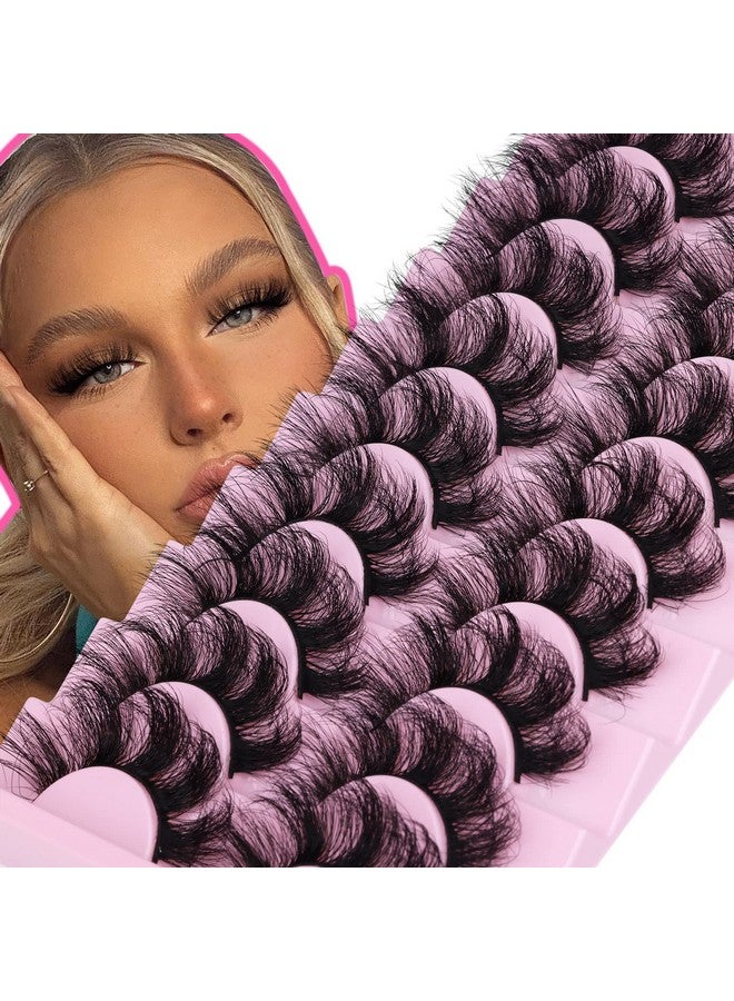 Goddvenus Mink Lashes Fluffy 20 Mm Thick D Curl False Eyelashes Dramatic Long Strip Lashes Pack 6D Curly Wispy Full Fake Eyelashes That Look Like Extension By Goddvenus - Image 1