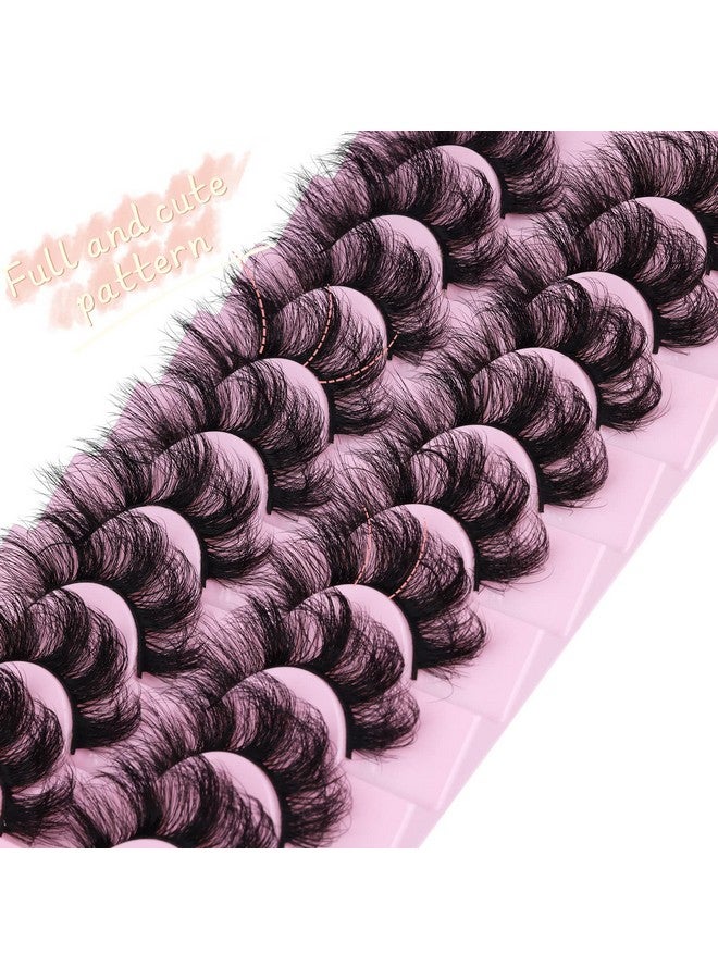 Goddvenus Mink Lashes Fluffy 20 Mm Thick D Curl False Eyelashes Dramatic Long Strip Lashes Pack 6D Curly Wispy Full Fake Eyelashes That Look Like Extension By Goddvenus - Image 4
