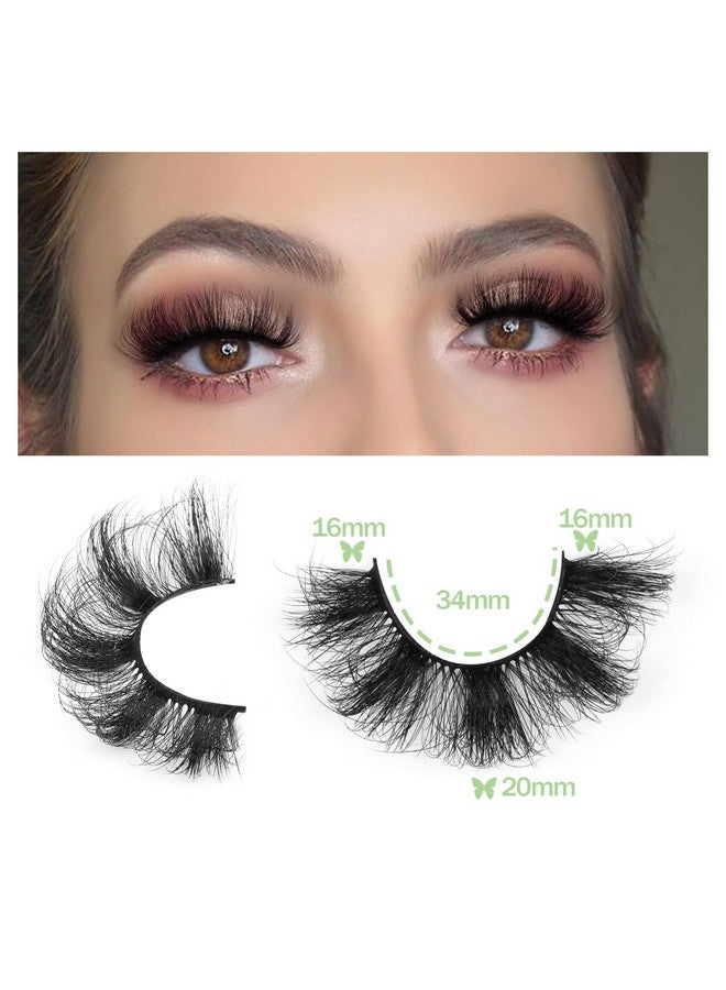 Goddvenus Mink Lashes Fluffy 20 Mm Thick D Curl False Eyelashes Dramatic Long Strip Lashes Pack 6D Curly Wispy Full Fake Eyelashes That Look Like Extension By Goddvenus - Image 3