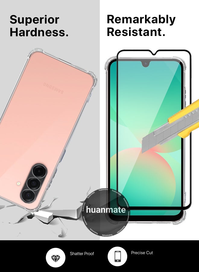 huanmate 2 in 1 Samsung Galaxy A26 Protection Pack - Ultra Clear Shockproof Case & Edge-to-Edge Screen Protector, 360 Degree Protection, Back Cover & Screen Protector for Samsung Galaxy A26 - Image 5