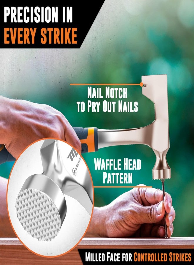 AMERICAN MUTT TOOLS مطرقة احترافية لتجصيص الجدران الجافة من شركة Mutt Tools - رأس 14 أونصة - مقبض مريح - مطرقة شبكية لتركيب وهدم الجدران الجافة - Image 2