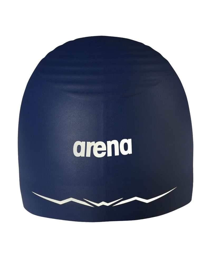 Arena Silicone Racing Swim Cap Men and Women Aquaforce Wave Hydrodynamic Performance Competitive Intensive Swimming Navy Large - Image 2