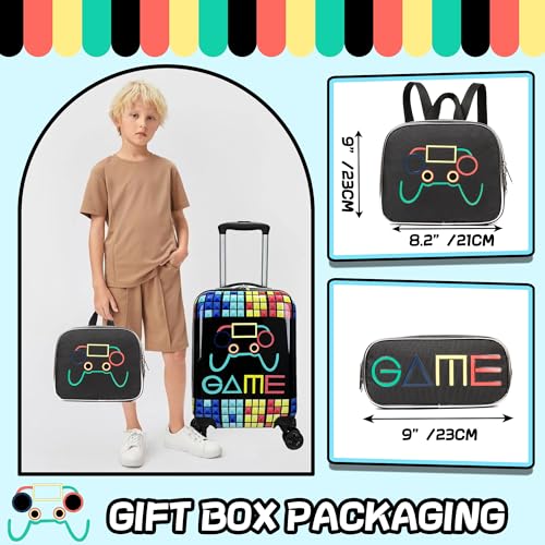 Inprof Kid’s Luggage Set 5 Piece Suitcase Set 16’’ Hardside Luggage with Spinner Wheels Girls Boys Carry on Luggage Travel Rolling Luggage Airline Approved - Image 4
