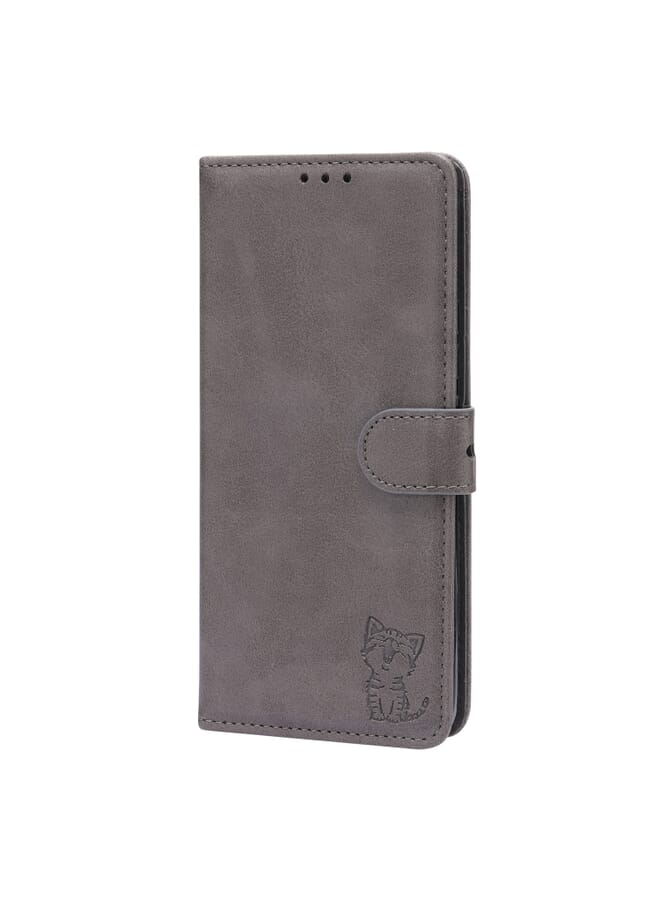 erorex Phone Case Xiaomi Mi 11 Ultra Embossed Happy Cat Pattern Horizontal Flip Leather Case with Holder & Card Slots & Wallet  - Image 2