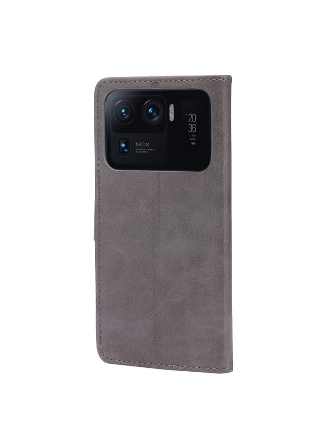 erorex Phone Case Xiaomi Mi 11 Ultra Embossed Happy Cat Pattern Horizontal Flip Leather Case with Holder & Card Slots & Wallet  - Image 3