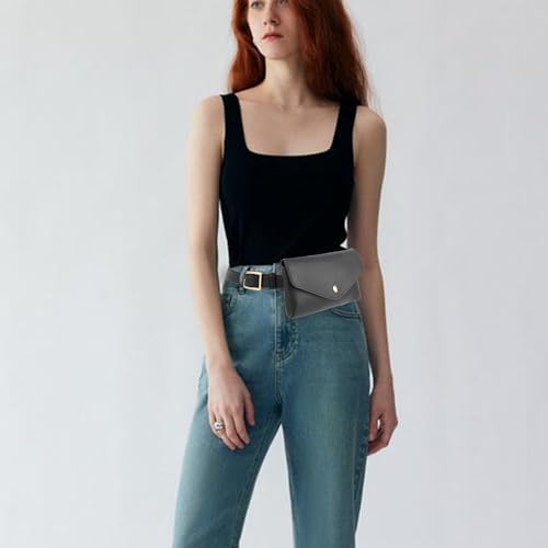 Lobagve Women Mini Envelope Flap PU Leather Belt Waist Bag Handbag Clutch Cell Phone Pouch Coin Purse - Image 2