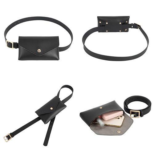 Lobagve Women Mini Envelope Flap PU Leather Belt Waist Bag Handbag Clutch Cell Phone Pouch Coin Purse - Image 3
