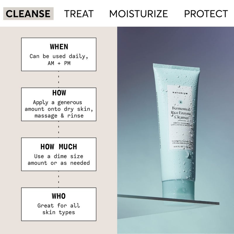 Naturium Fermented Rice Enzyme Cleanser, Plus Fruit Enzymes & Biodegradable Micro-Powders, 4 oz - Image 3