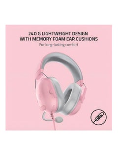 RAZER BlackShark V2 X Gaming Headset, 7.1 Surround Sound Capable, TriForce 50mm Drivers, 3.5mm Jack, Breathable Memory Foam Cushion, For PC, PS4, Nintendo Switch, Quartz Pink | RZ04-03240800-R3M1  - Image 3