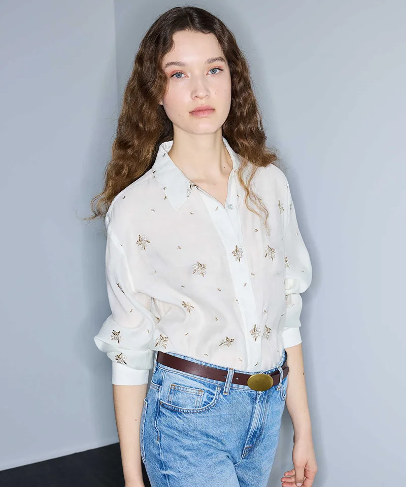Ipekyol Contrast Embroidered Shirt