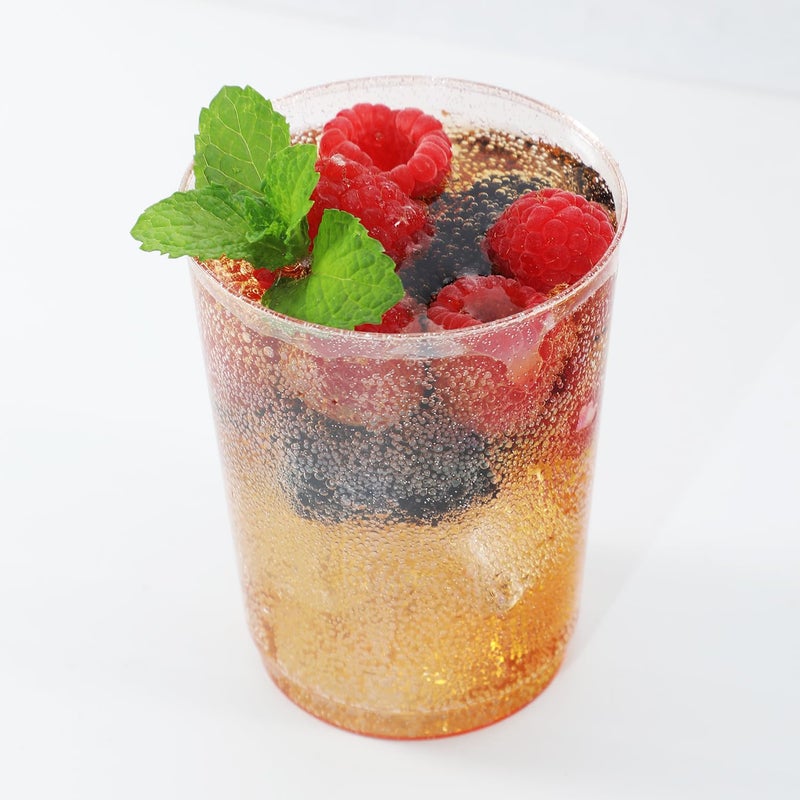 Homy Feel 10 Oz Rose Gold Glitter Plastic Cups 50PCS  Disposable Cocktail & Wine Cups for Wedding Party - Image 1