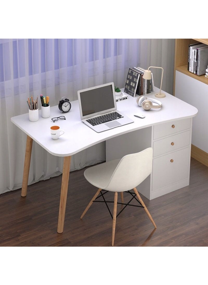 AGD Modern Computer Desk with Shelves for Study Table, Laptop, Office Computer and Home - White  - Image 1